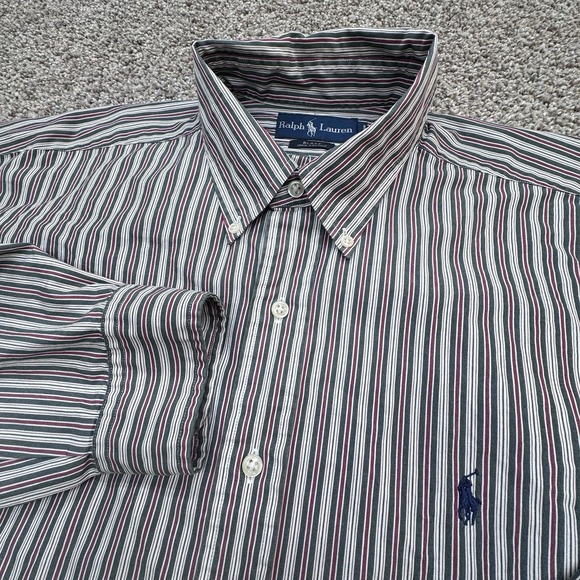 Polo Ralph Lauren "Blake" Men's Button Down Shirt - Red Stripe - Size XL‎ - EUC - Picture 1 of 8